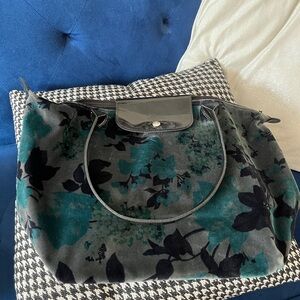 Longchamp Floral Women's Bag in Teal and Black